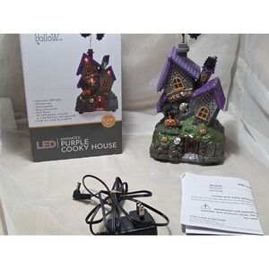 Pumpkin Hollow LED Animated Purple Cooky House